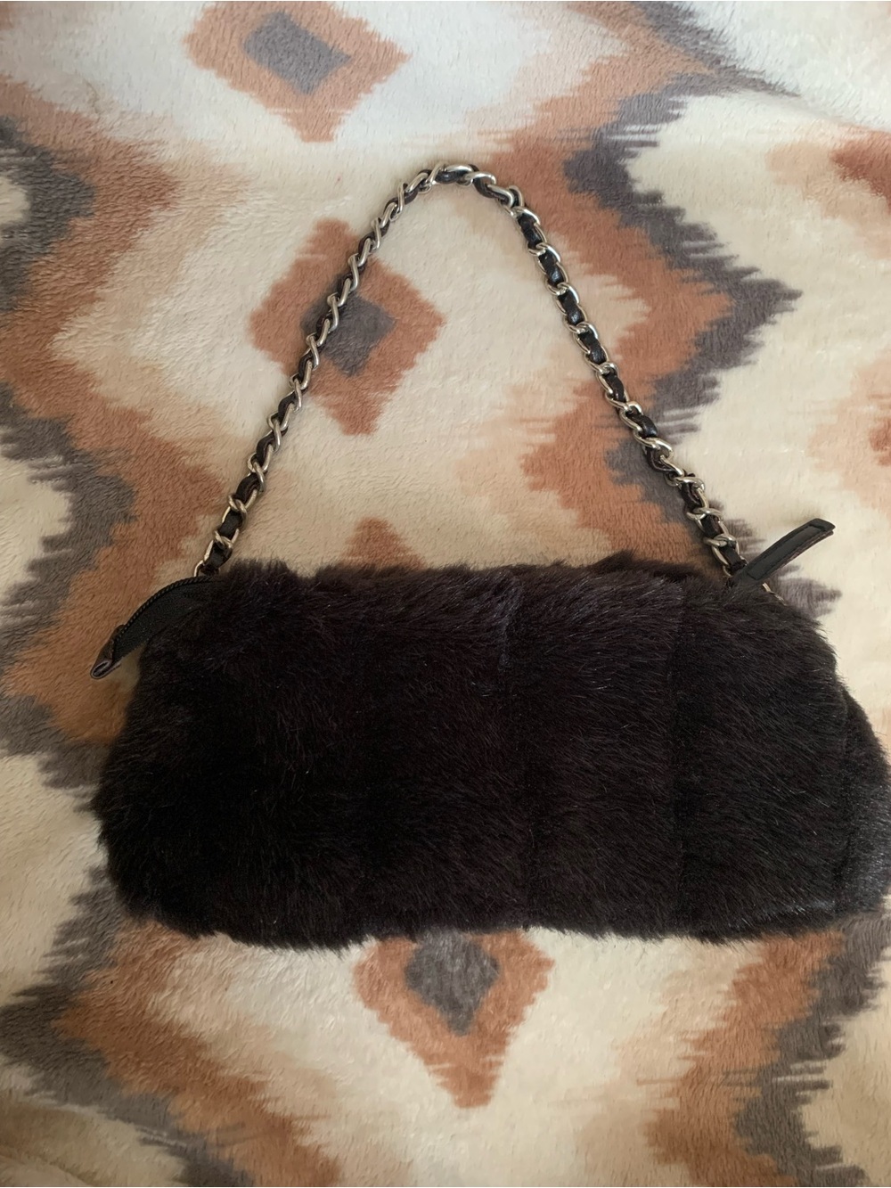 Vintage fashion express faux fur small purse